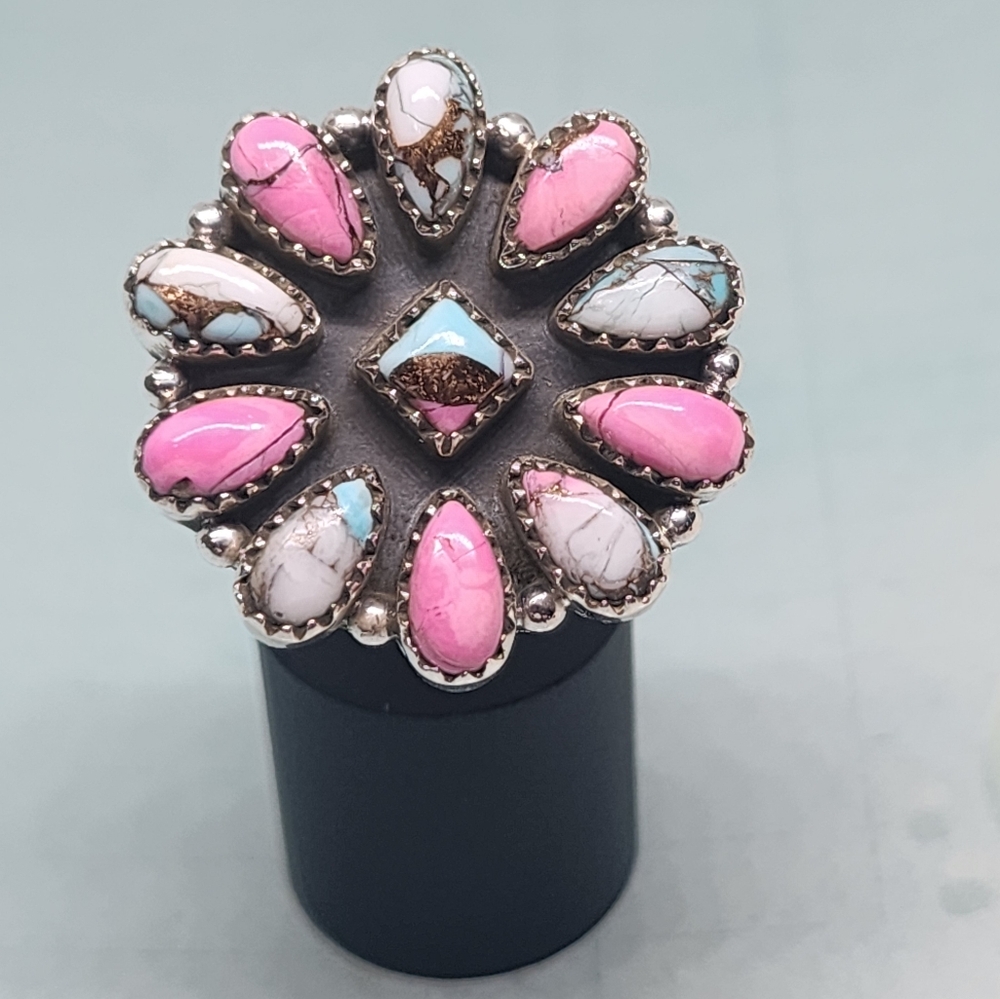 Cotton Candy Turqoise Sterling Ring - Picture 2 of 8